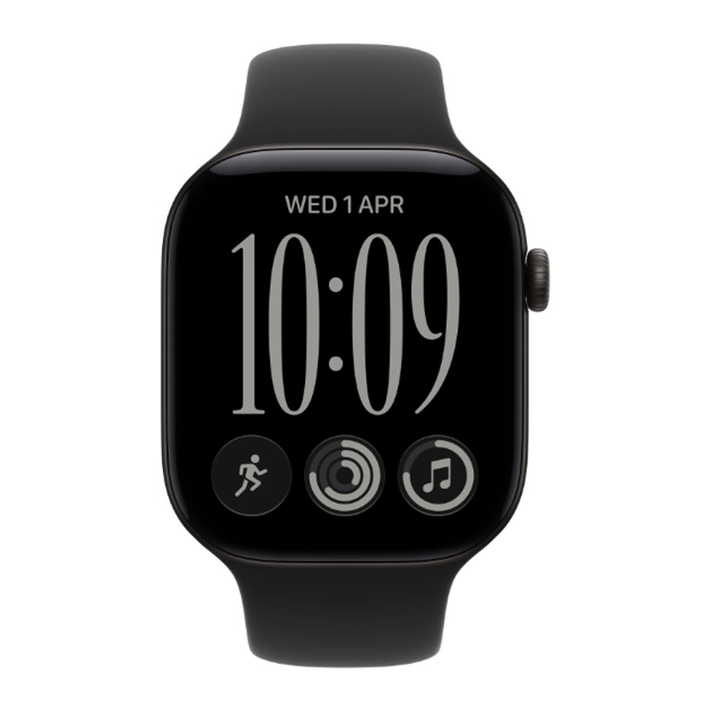 Apple Watch Series 12 46mm (GPS) (MJEL4, Black Aluminium Black Sport Band - M/L) (International Version)