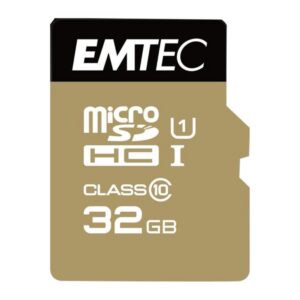 EMTEC Elite Gold microSDHC UHS-I U1 Card with SD Adapter (32GB, ECMSDM32GHC10GP)