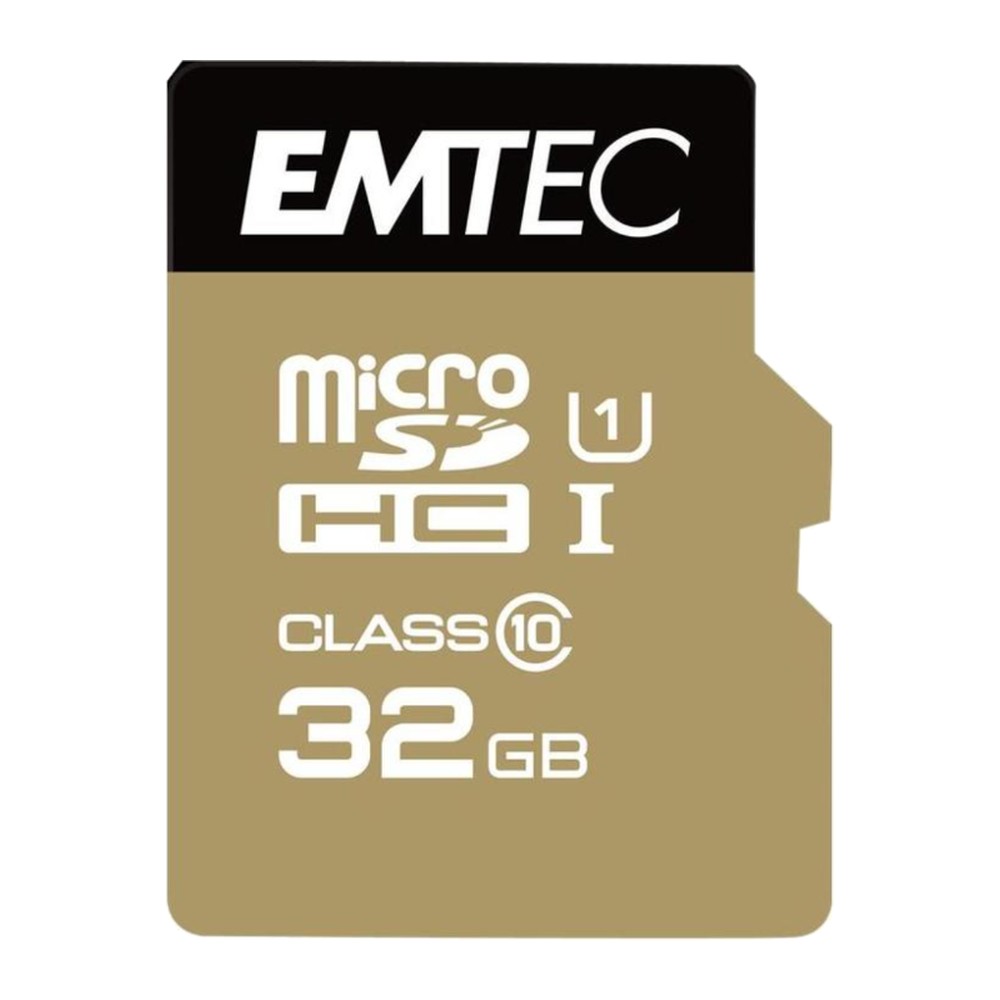 EMTEC Elite Gold microSDHC UHS-I U1 Card with SD Adapter (32GB, ECMSDM32GHC10GP)