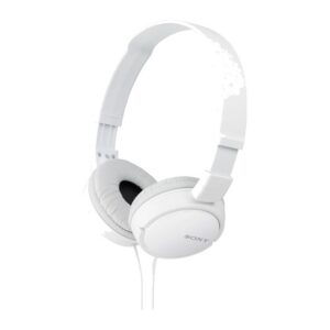 Sony MDR-ZX110AP Wired On-Ear Headphones with Mic (White)